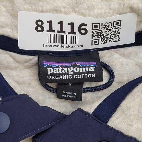 Patagonia Pullover Sweater Small 19x22 Beige Blue - Picture 8 of 16
